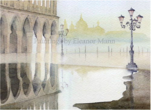 Original Watercolour painting of Doge's Palace (Palazzo Ducale), Venice by Artist Eleanor Mann. The original watercolour is for sale