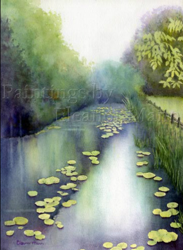 By The River is an original pastel over acrylic painting by Eleanor Mann. For sale.