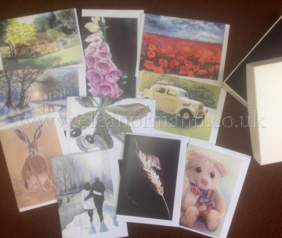 Ten blank greeting cards in a presentation box by artist Eleanor Mann available for sale