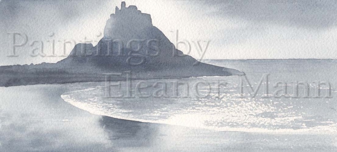 Watercolour painting, Lindisfarne Castle, Holy Island, Northumberland (1 in a series of 5) by Eleanor Mann