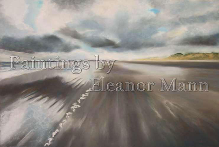 original pastel painting of Druridge Bay, Northumberland by Eleanor Mann for sale