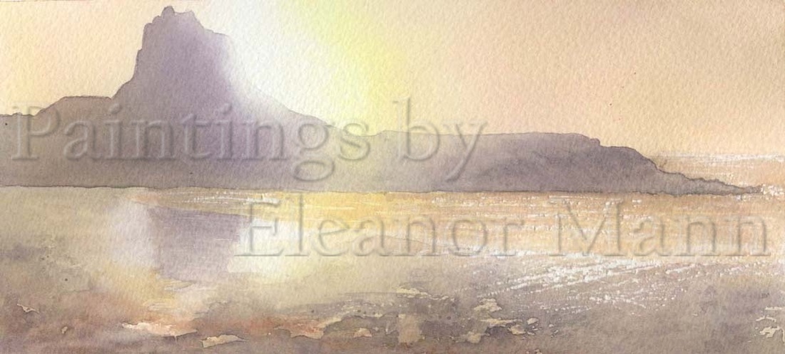 Watercolour painting, Lindisfarne Castle, Holy Island, Northumberland (2 in a series of 5) by Eleanor Mann