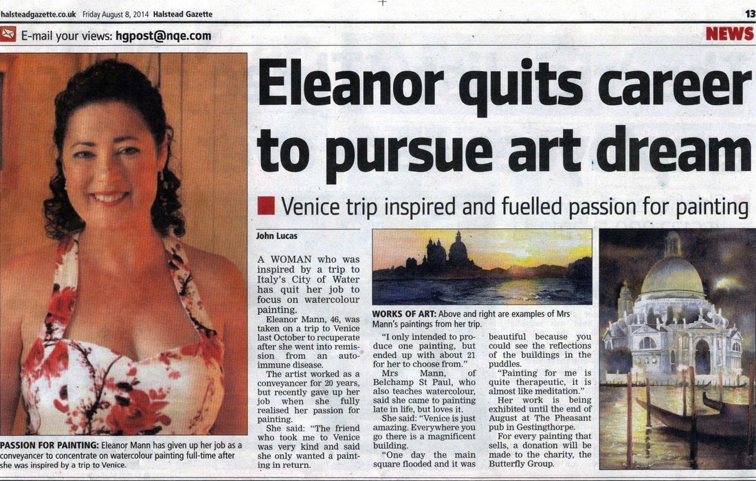 Newspaper article on Suffolk Watercolourist, Eleanor Mann.
