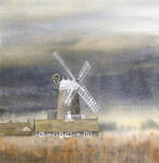 The windmill at Cley, Norfolk is an original watercolour painting by Suffolk artist Eleanor Mann The original is currently for sale. If you are interest in buying it, please contact me. Prints are also available.