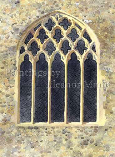 The East Window at Gestingthorpe Church (1) watercolour by Eleanor Mann