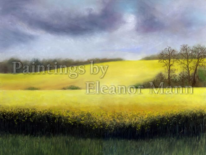 Rape Fields, pastel painting by Eleanor Mann
