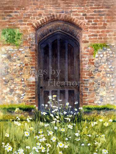 Door at Audley End, a watercolour painting by Eleanor Mann. Prints available