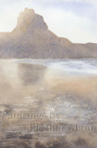 Watercolour painting, Lindisfarne Castle, Holy Island, Northumberland (5 in a series of 5) by Eleanor Mann