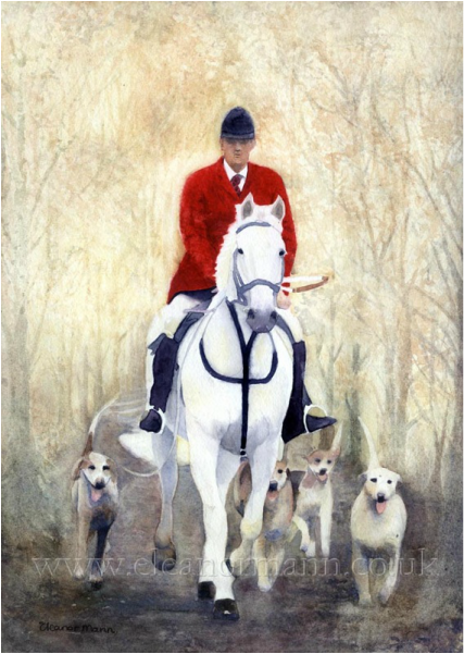 Exercising the Hounds (Autumn) a watercolour painting by Eleanor Mann
