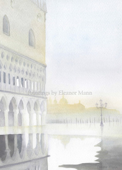 watercolour of Doge's Palace, Venice, After the Rain by Eleanor Mann