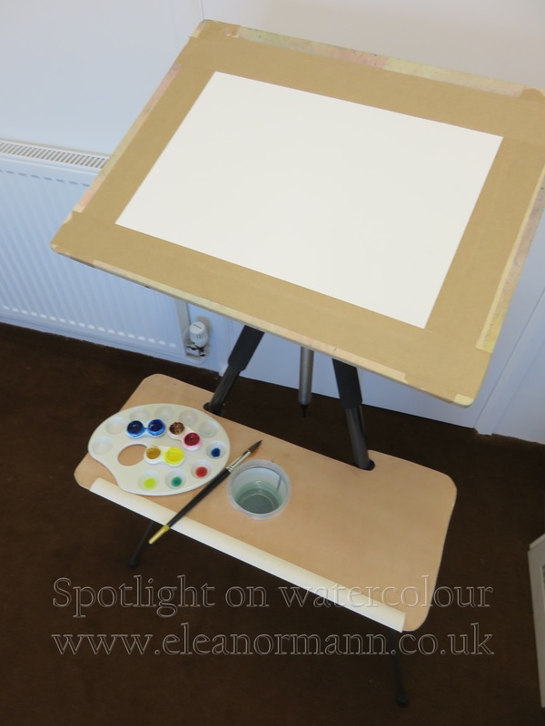 Painting on location portable easel made from a camera tripod  by Eleanor Mann