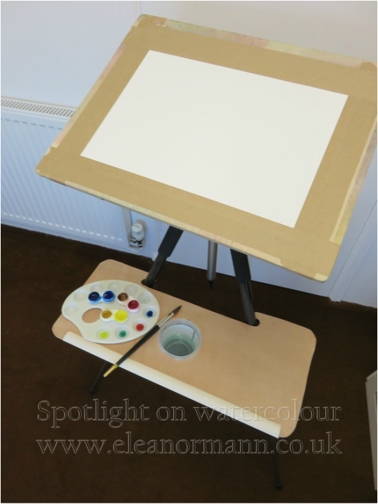 New easel adapted from a camera tripod by watercolour artist Eleanor Mann www.eleanormann.co.uk