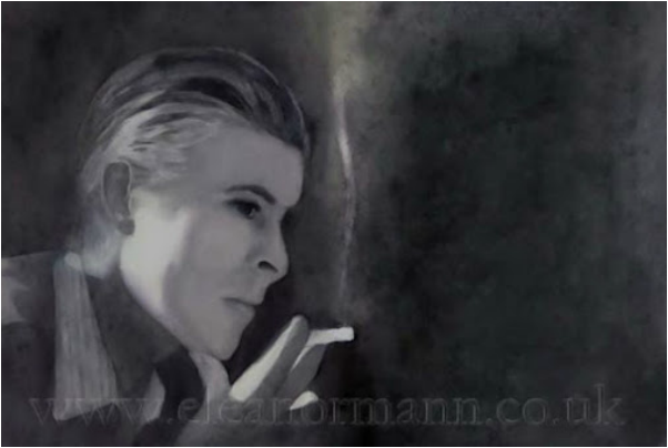 Original watercolour portrait painting of David Bowie Wild is the Wind by Eleanor Mann Winsor & Newton paint on Bockingford 140lb NOT paper