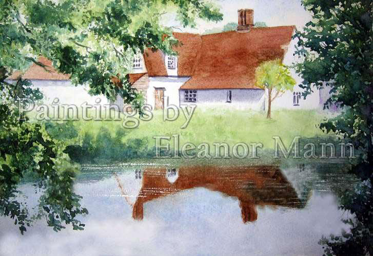 A watercolour painting of a Suffolk Farmhouse by Eleanor Mann