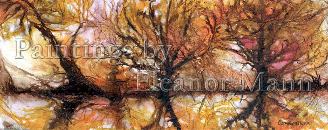 Autumn Trees an original watercolour painting on hand made paper by Eleanor Mann