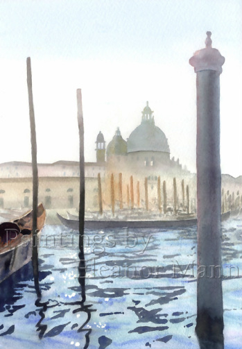 Morning Light, Santa Maria della Salute, Venice an original watercolour by Eleanor Mann